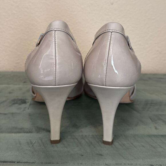 Paul Green Contessa Bone Patent Leather Size 9, 3 1/2" High Heels W Original Box - Picture 4 of 12